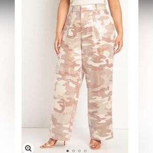 Eloquii Camo Printed Sequin Wide Leg Pant